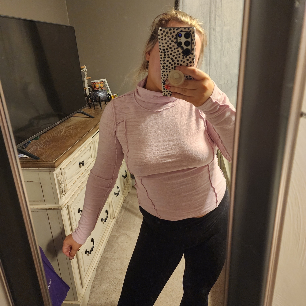 Light Pink Turtleneck Sweater